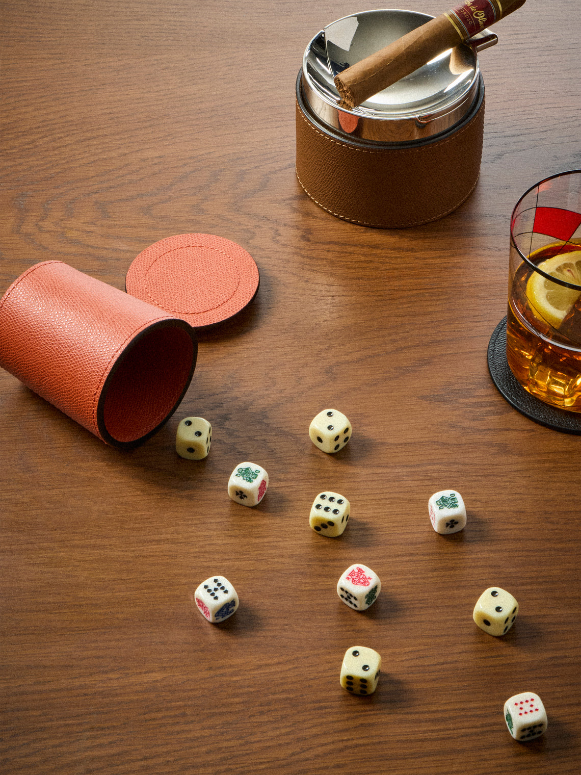 Giobagnara - Leather Dice Cup - Red - ABASK