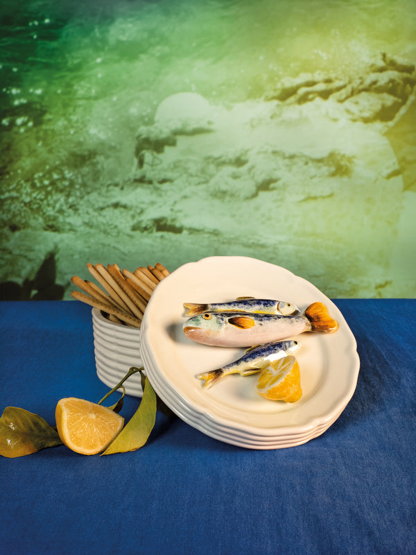 Este Ceramiche - Fish and Lemon Hand-Painted Ceramic Trompe-L'oeil Box -  - ABASK