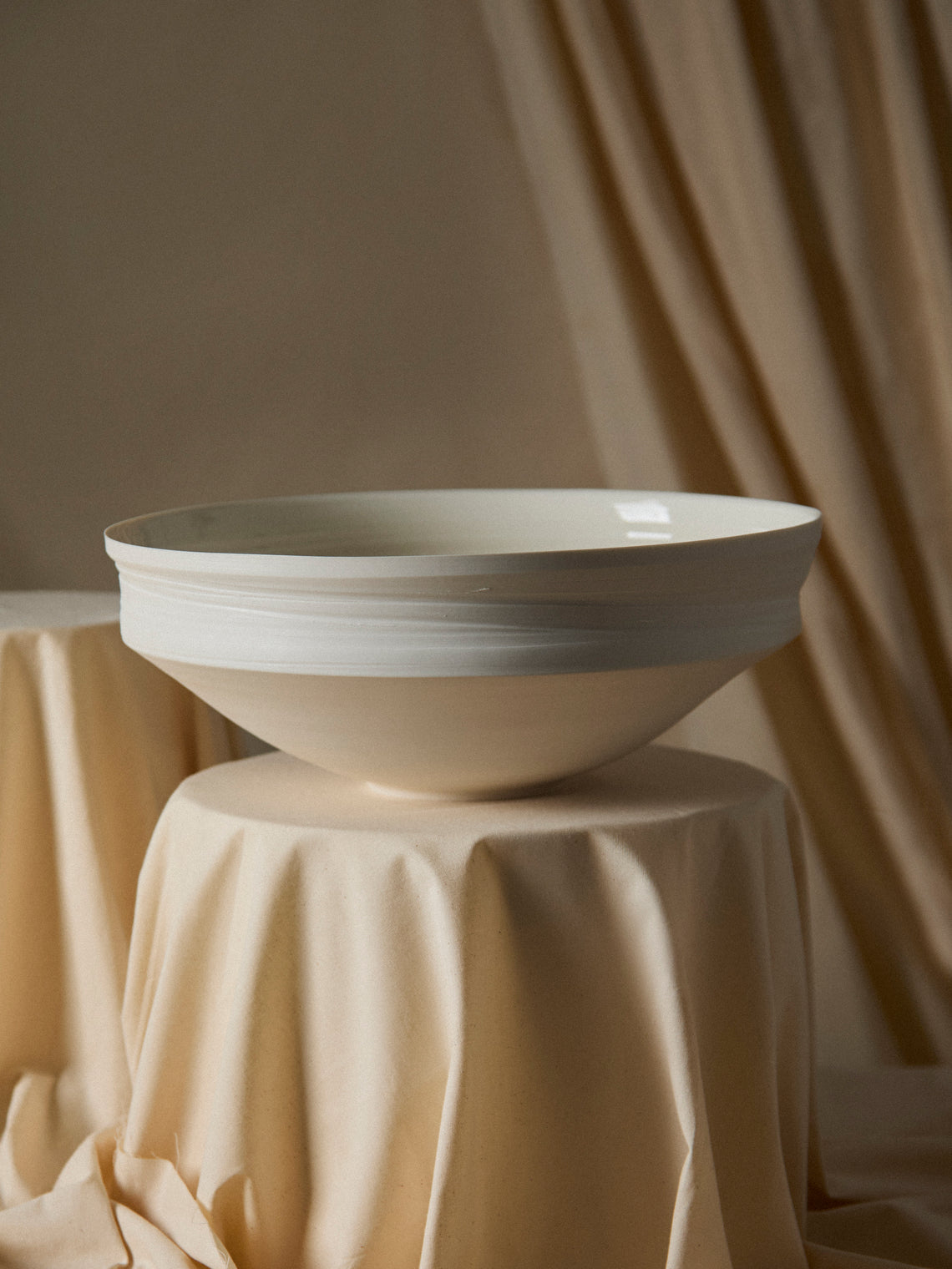 Johanne Coker - No. 7 Hand-Thrown Porcelain Bowl - White - ABASK