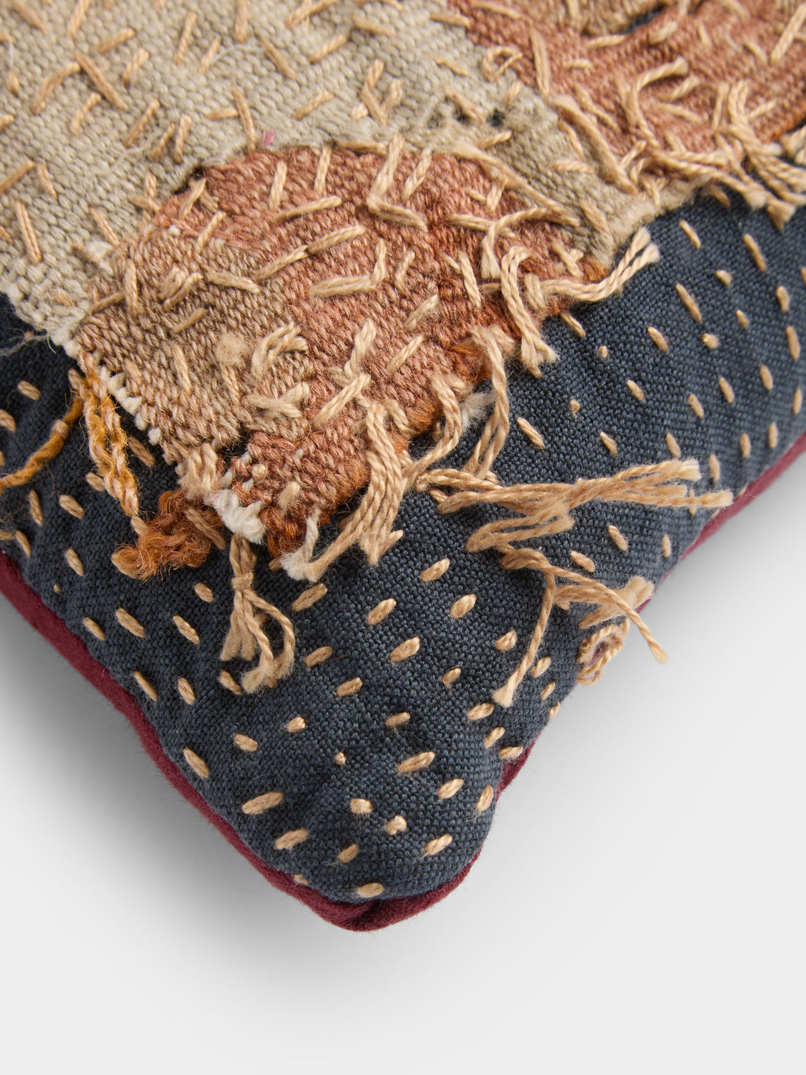 By Walid - 19th-Century Napoleon III Aubusson Tapestry Linen Cushion (16.5in/42cm) - Multiple - ABASK