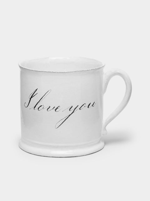 Astier de Villatte - I Love You Hand-Glazed Ceramic Mug (Set of 2) - White - ABASK- 