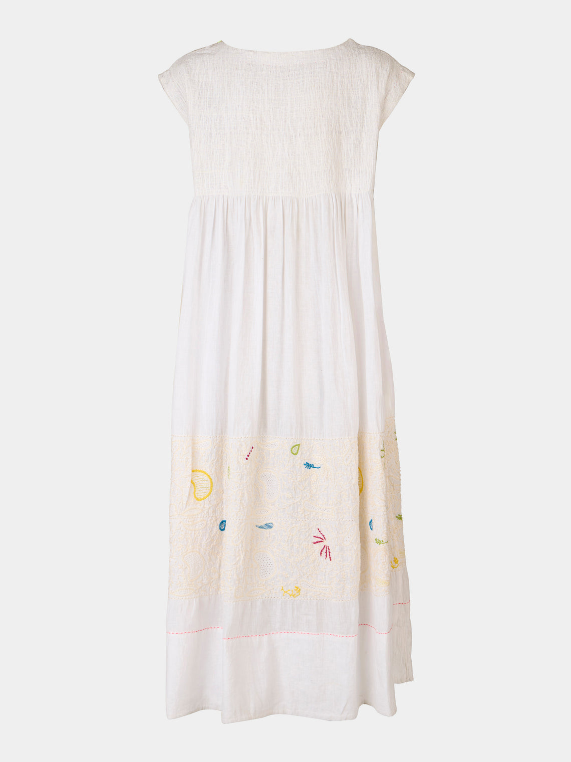 Injiri - Amber 33 Hand-Loomed Cotton Dress - White - ABASK