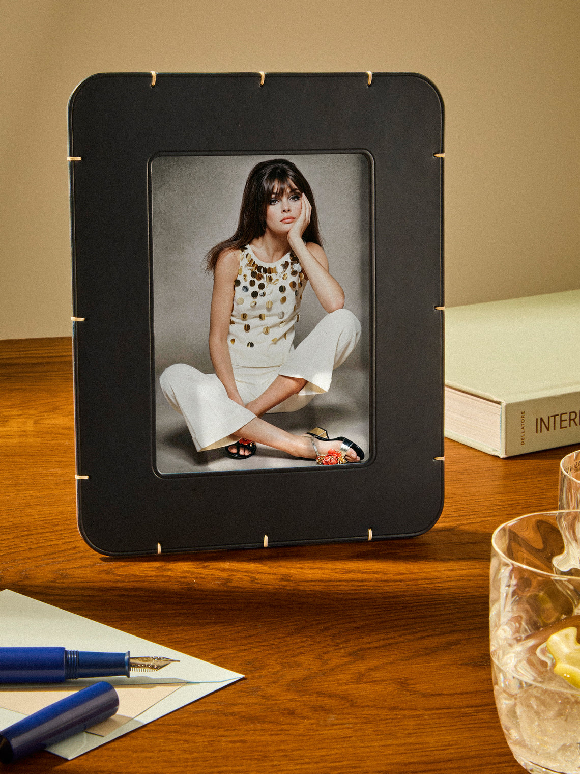 Otzi Studio - Billet Leather and Oak Photo Frame (5x7") - Blue - ABASK