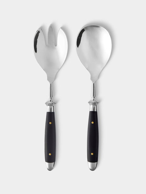 Eichenlaub - Resin Old German Salad Servers (Set of 2 Pieces) - Black - ABASK - 