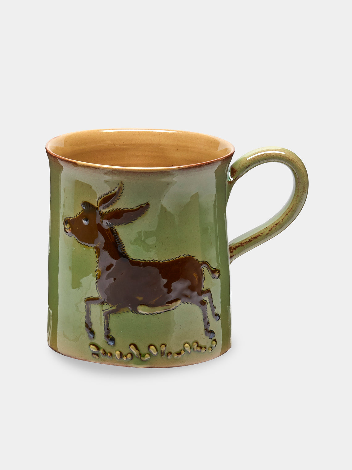 Poterie d’Évires - Animals Hand-Painted Ceramic Mugs (Set of 6) - Light green - ABASK