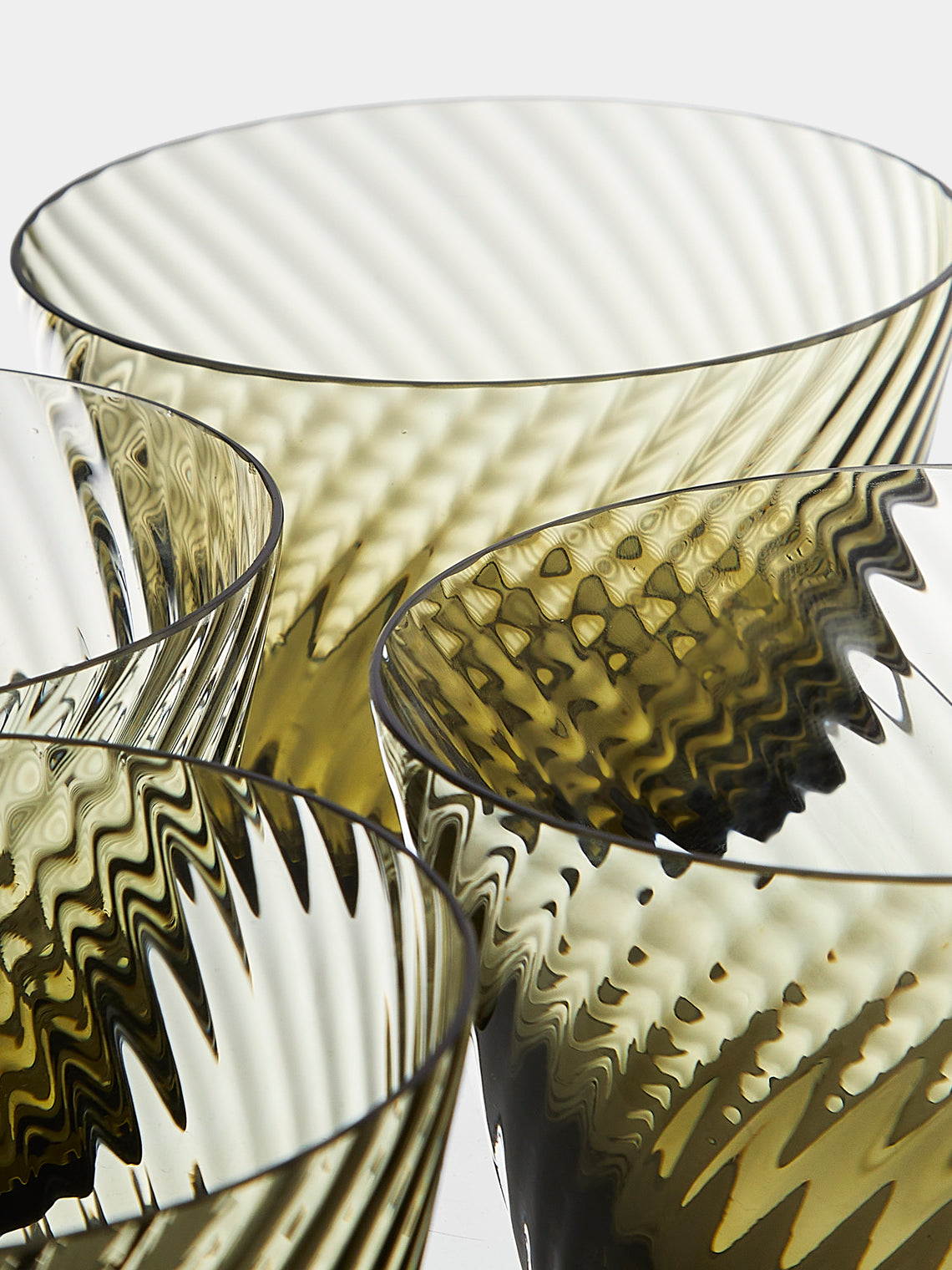 Mun Deluxe Brand Venezia - Torsé Hand-Blown Glass Dessert Bowls (Set of 6) - Green - ABASK