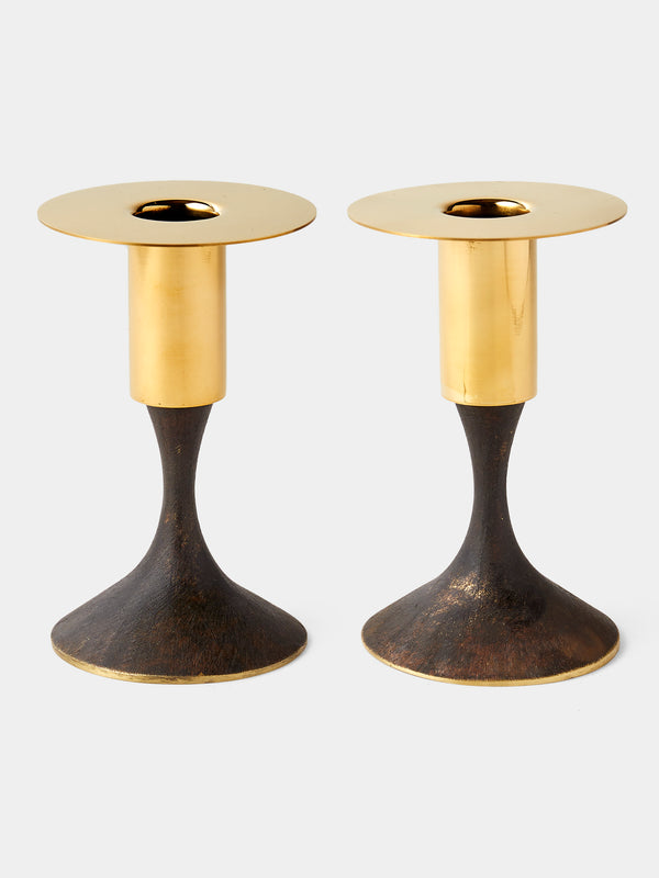 Carl Auböck - Brass Candle Holders (Set of 2) - Black - ABASK - 