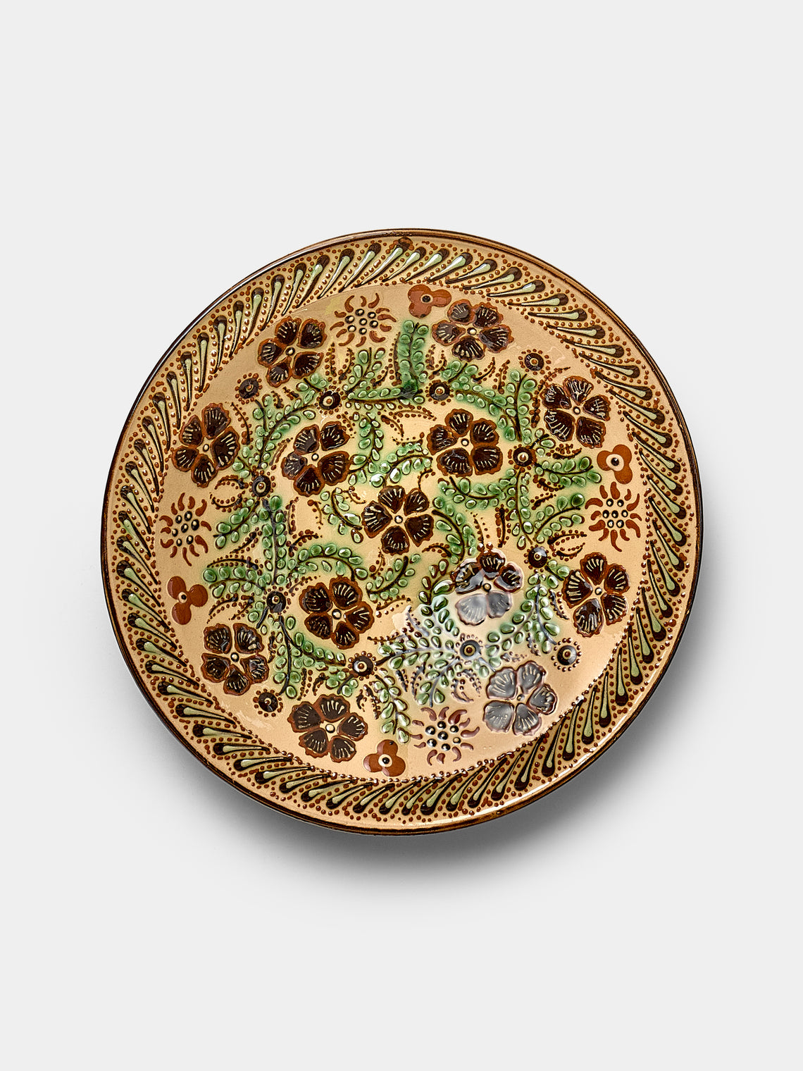 Poterie d’Évires - Flowers Hand-Painted Ceramic Serving Bowl - Cream - ABASK - 