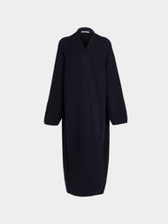 Dusan - Ribbed Wool Long Cardigan | One Size - Navy - ABASK - 