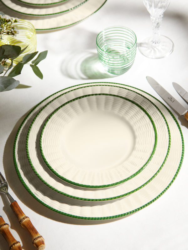 Este Ceramiche - Wicker Hand-Painted Ceramic Dessert Plates (Set of 4) -  - ABASK