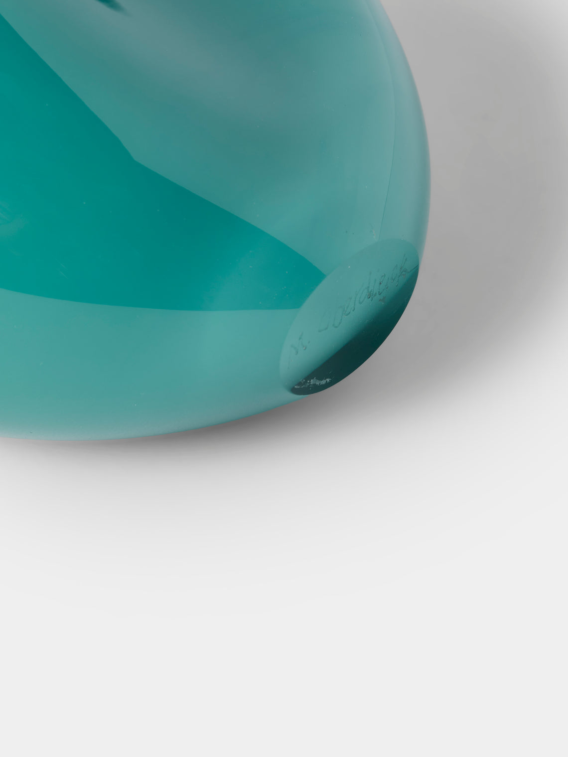 Michèle Oberdieck - Turquoise Seas I Hand-Blown Glass Vase (10.5in/27cm) - Green - ABASK