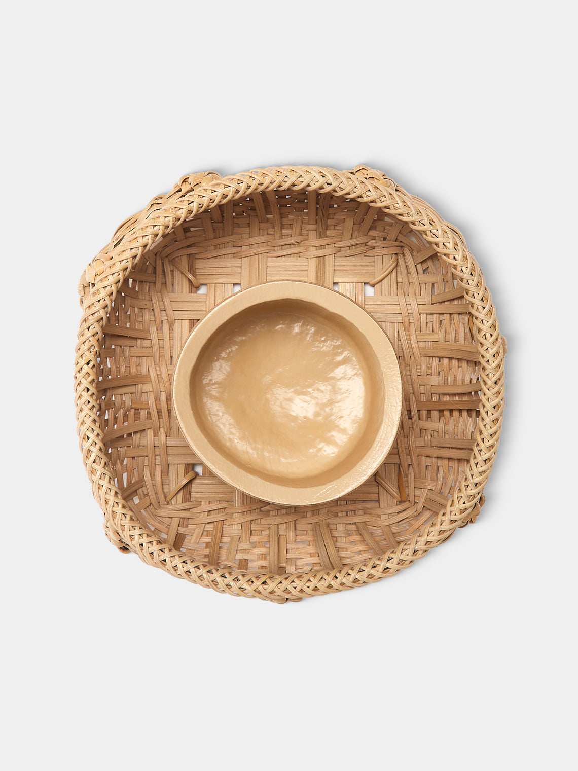 Junpei Kawaguchi - Hand-Braided Rattan Flower Basket - Brown - ABASK