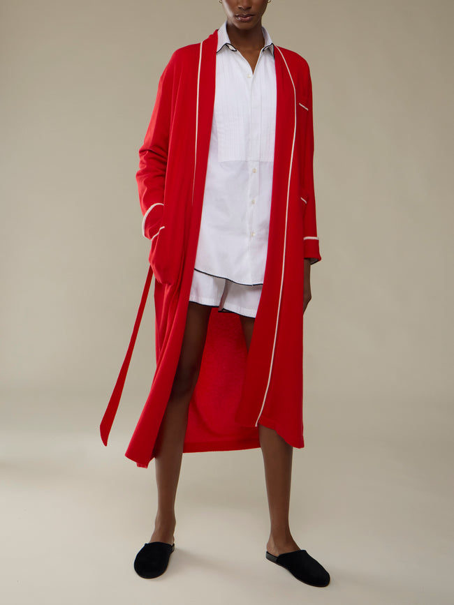 Goat Robe Red Women's Sloane Baby Goat Cashmere Robe by Arch4 | ABASK