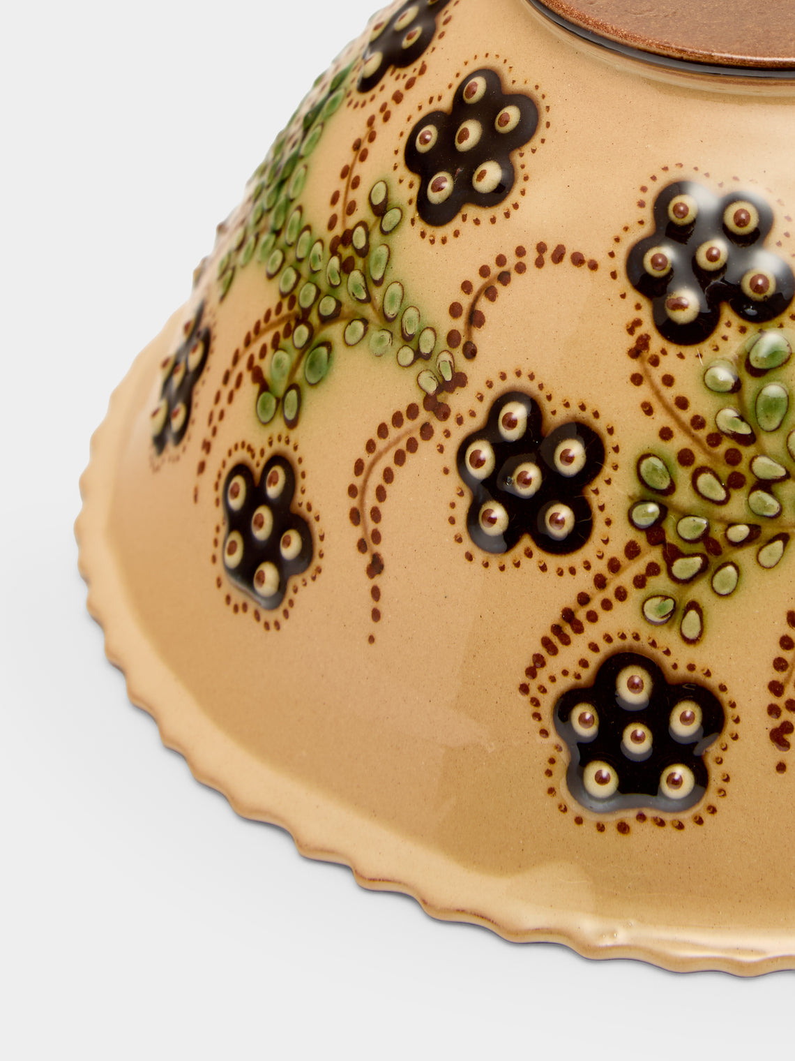 Poterie d’Évires - Flowers Hand-Painted Ceramic Mini Salad Bowl - Cream - ABASK