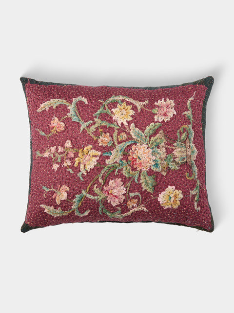 By Walid - 18th-Century Embroidery Damask Cushion (26.5in/67cm) - Multiple - ABASK - 