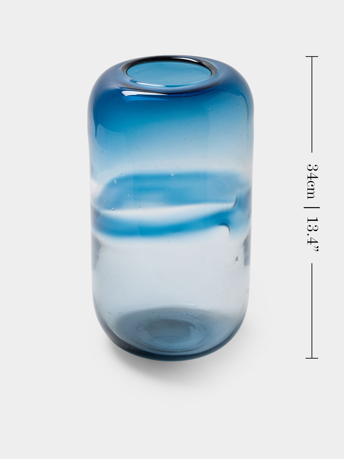 Antique and Vintage - 1980s Murano Glass Vase (13.5in/34cm) - Blue - ABASK
