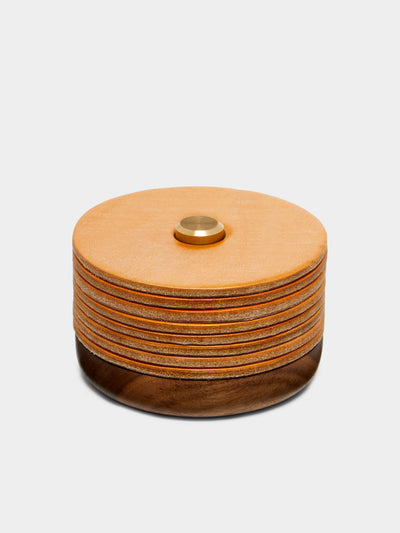 Otis Ingrams - Leather Coasters (Set of 8) -  - ABASK - 