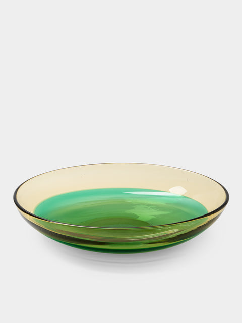 Antique and Vintage - 1960s Flavio Poli for Seguso Vetri d’Arte Murano Glass Centerpiece - Green - ABASK - 