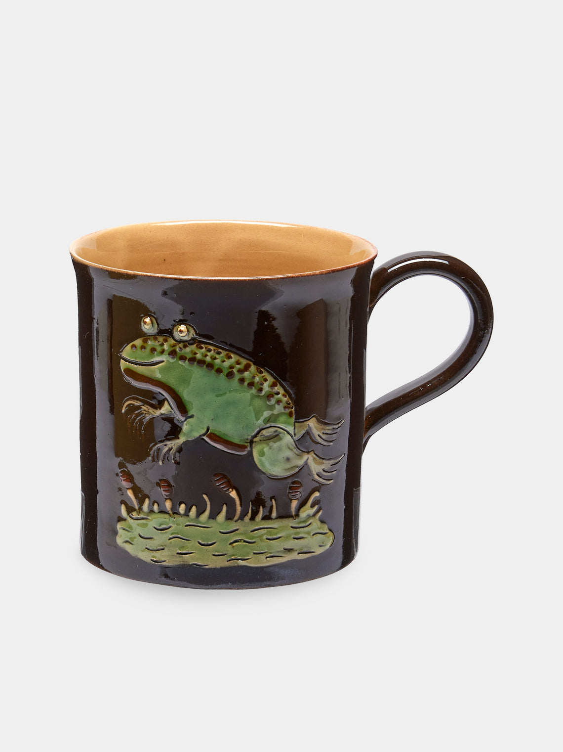 Poterie d’Évires - Animals Hand-Painted Ceramic Mugs (Set of 6) - Dark brown - ABASK