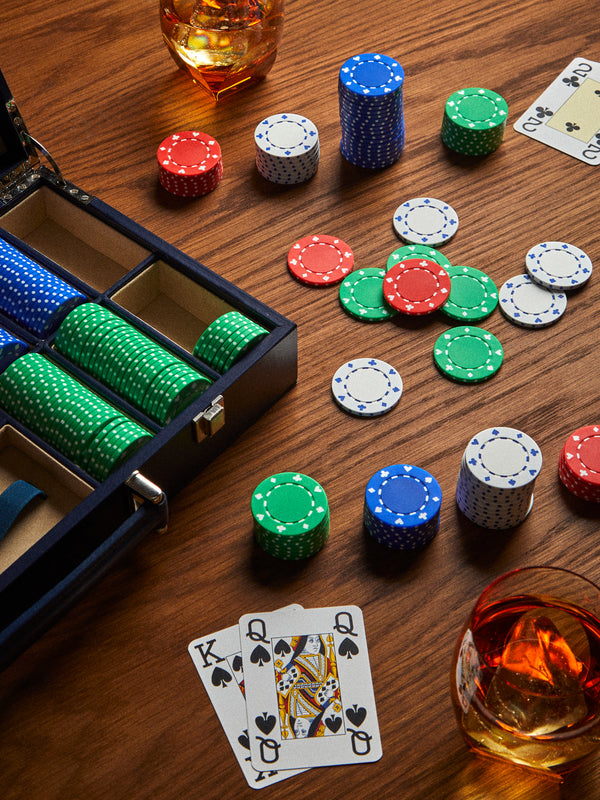 Noble Macmillan - Leather Poker Set - Navy - ABASK