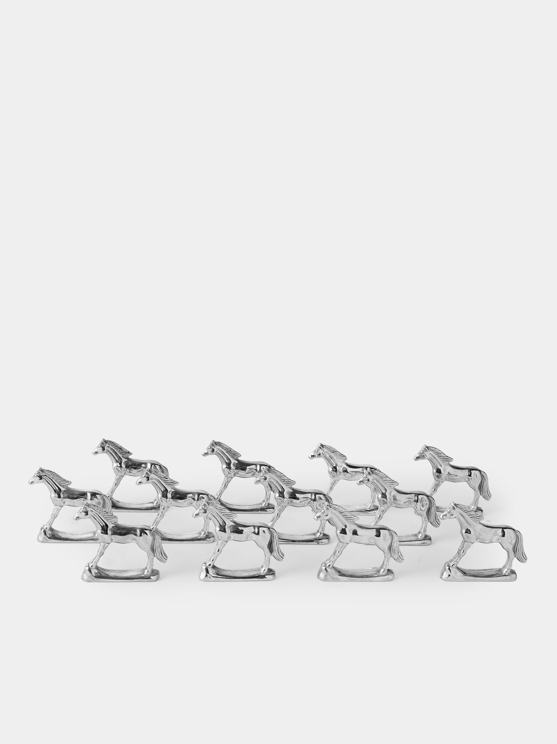 Antique and Vintage - Mid Century Silver Plated Horse Knife Rest (Set of 12) - Silver - ABASK