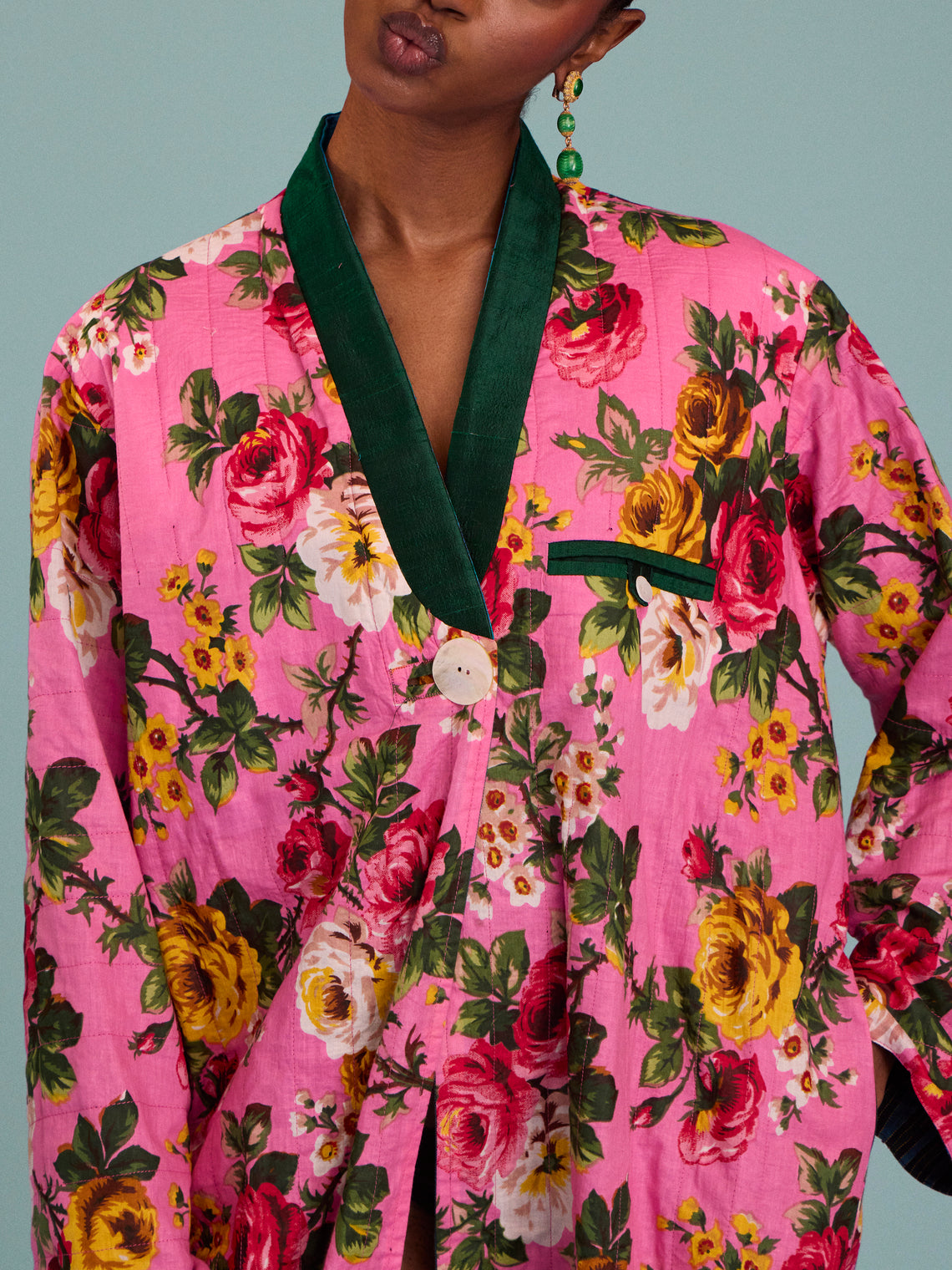 Nazzy Beglari - Hand-Loomed Ikat Cotton Reversible Chapan-Style Robe | One Size - Multiple - ABASK