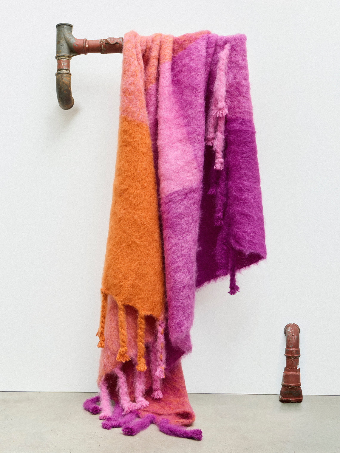 Lena Rewell - Aza Handwoven Mohair Throw (72in/1.8m) - Pink - ABASK
