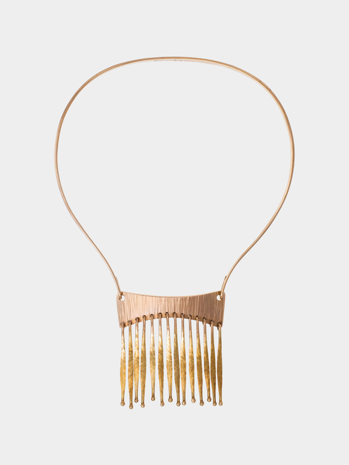 Mahnaz Collection - Women's Vintage 1970 Bent Gabrielsen 14-Karat Yellow Gold Torque Fringe Necklace - Gold - ABASK - 