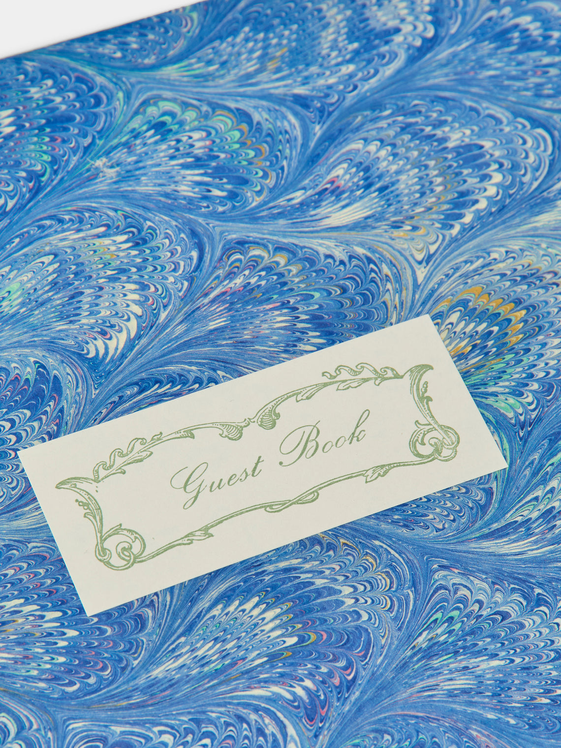 Giannini Firenze - Hand-Marbled Guest Book - Blue - ABASK