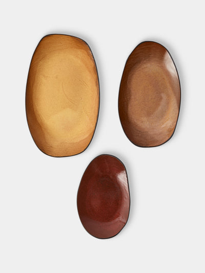 Hana Karim Studio - Hand-Built Stoneware Mixed Platters (Set of 3) - Multiple - ABASK - 