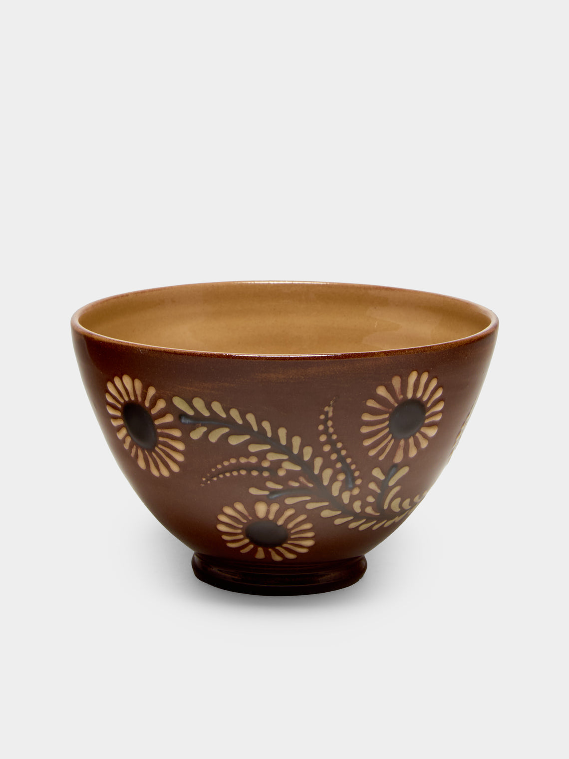 Poterie d’Évires - Flowers Hand-Painted Ceramic Bowls (Set of 6) - Light brown - ABASK
