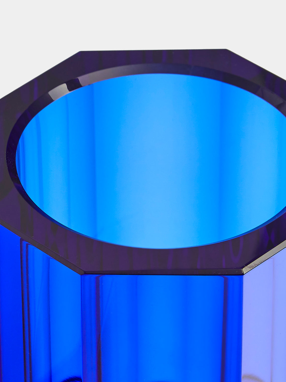 Decor Walther - Cut Crystal Lidded Jar - Blue - ABASK