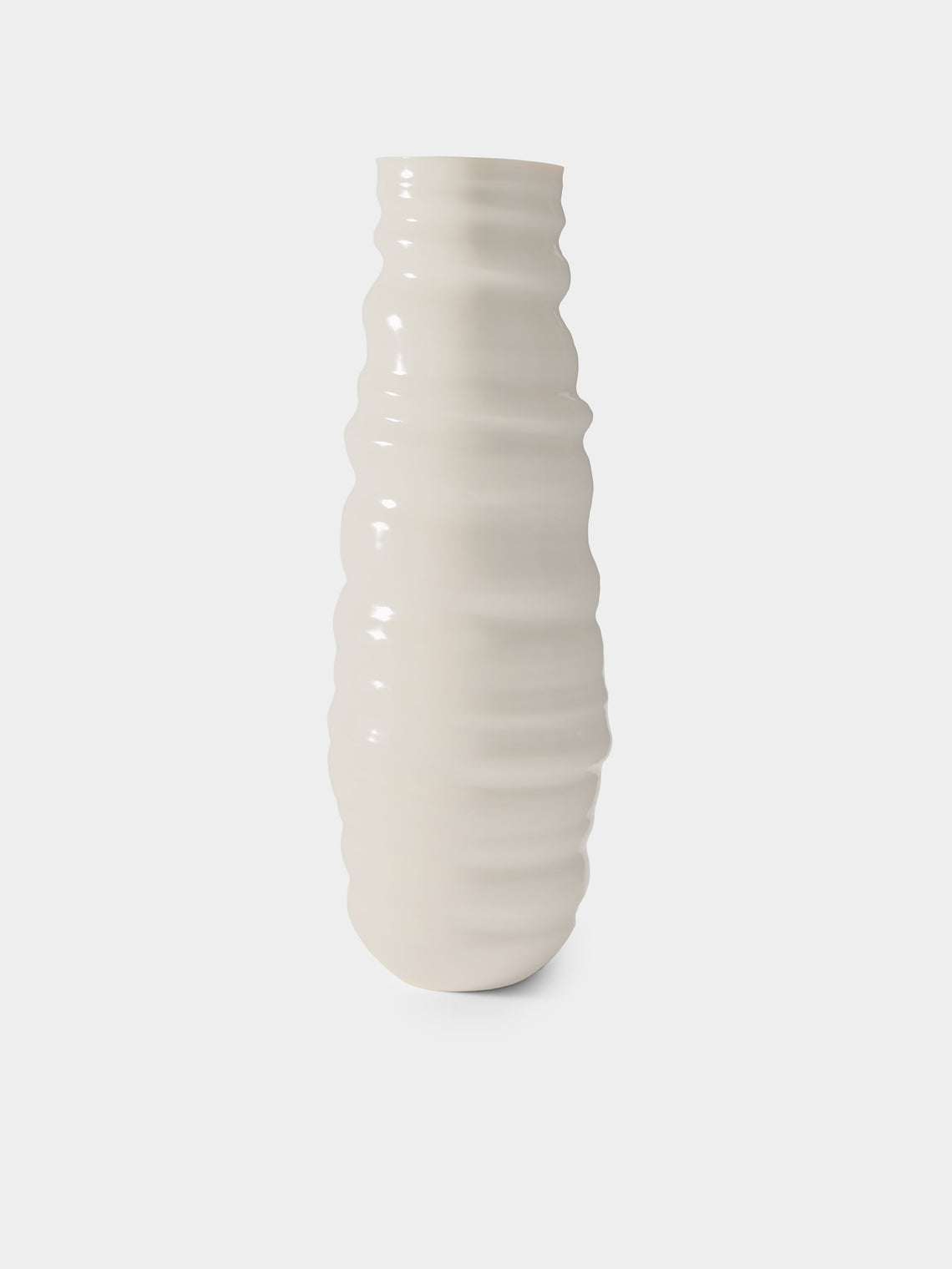 Johanne Coker - No. 2 Hand-Thrown Porcelain Vase (16.5in/42.5cm) - White - ABASK - 