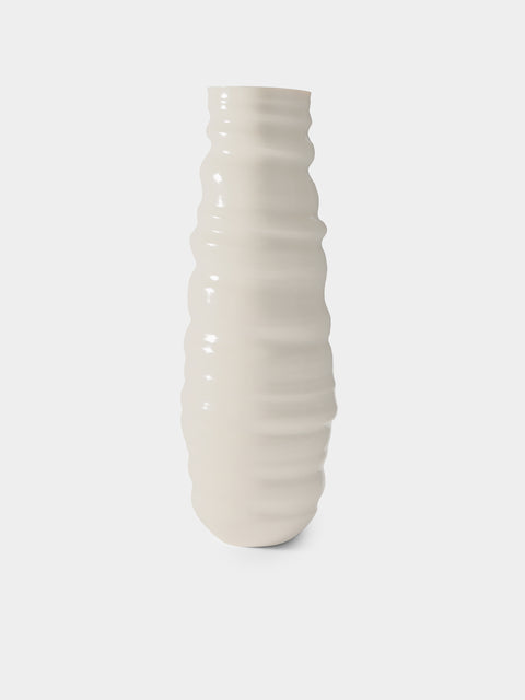 Johanne Coker - No. 2 Hand-Thrown Porcelain Vase (16.5in/42.5cm) - White - ABASK - 