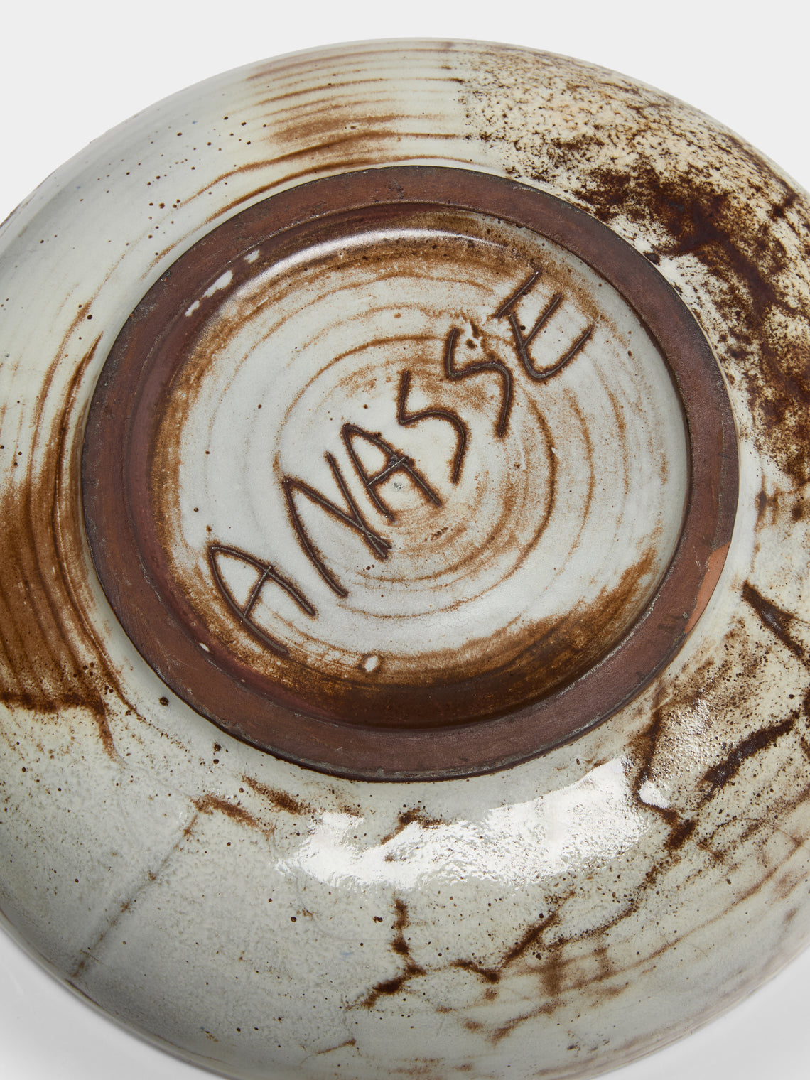 Antique and Vintage - 1950s Michel Anasse French Ceramic Bowl - White - ABASK