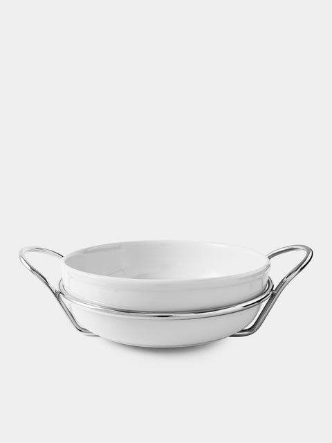 Greggio - Grand Gourmet Silver-Plated Dish with Stand - Silver - ABASK - 