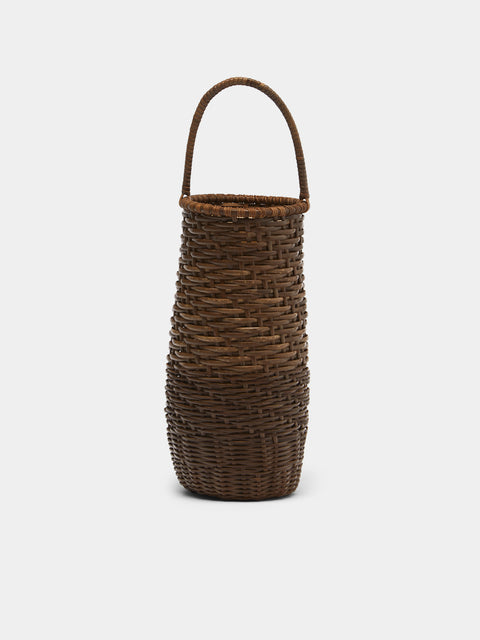 Junpei Kawaguchi - Handwoven Rattan Basket with Handle - Brown - ABASK - 