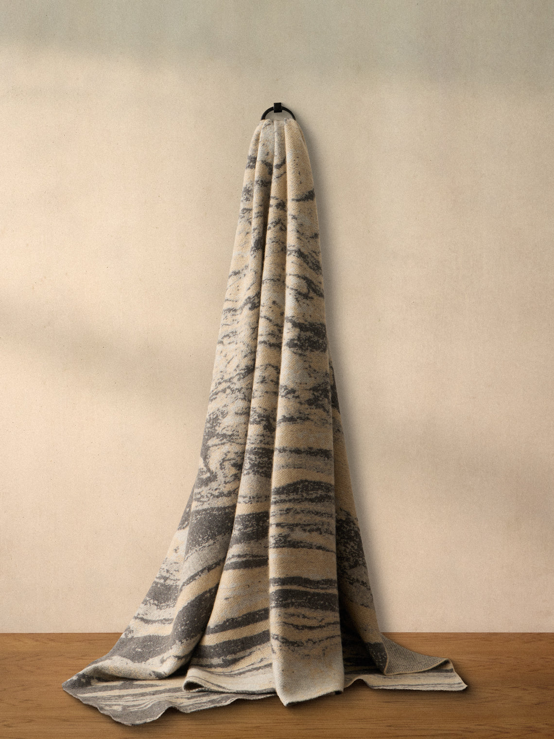 Saved NY - Marble Cashmere Throw (79in/2m) - Blue - ABASK