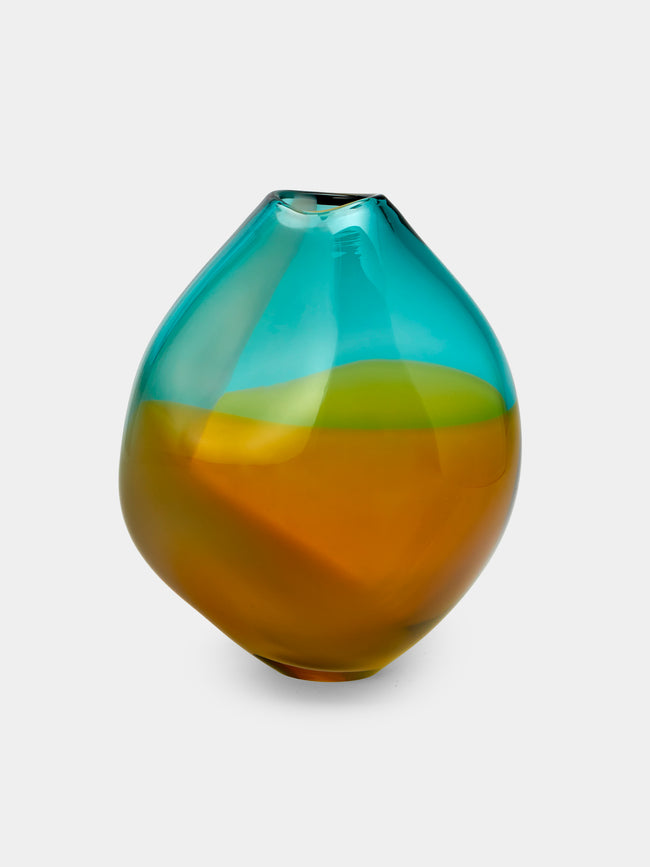 Michele Oberdieck - Ostfriesia Hand-Blown Glass Vase (8in/20cm) - Green - ABASK - 
