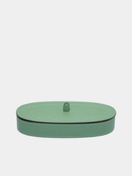 Giobagnara - Harris Leather Oval Pen Holder - Light Green - ABASK - 