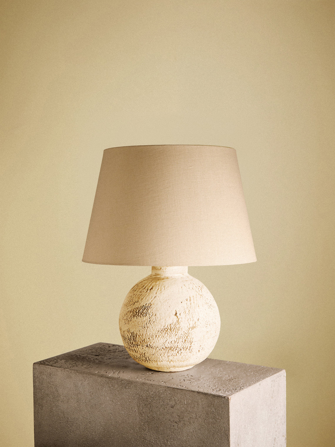 Peter Speliopoulos Projects - Hand-Glazed Stoneware Table Lamp - White - ABASK