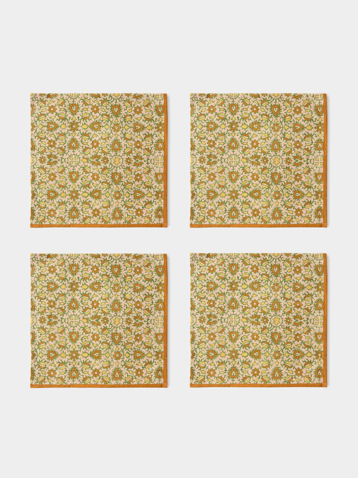 D'Ascoli - | Set of 4 | Malaga Printed Linen Napkins - Multiple - ABASK - 