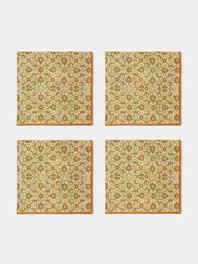 D'Ascoli - | Set of 4 | Malaga Printed Linen Napkins - Multiple - ABASK - 