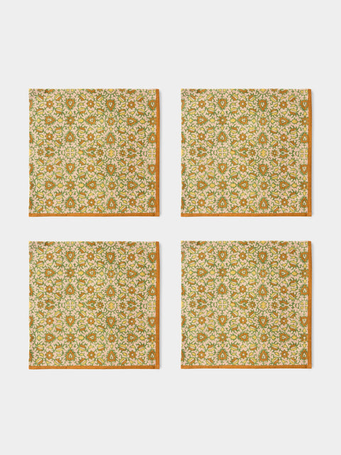 D'Ascoli - | Set of 4 | Malaga Printed Linen Napkins - Multiple - ABASK - 