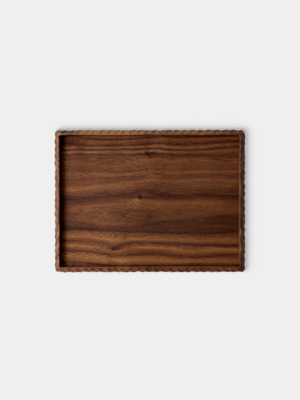 Droulers - Bosco Bordo Selvatico Hand-Carved Walnut Tray (8in/20cm) - Brown - ABASK - 