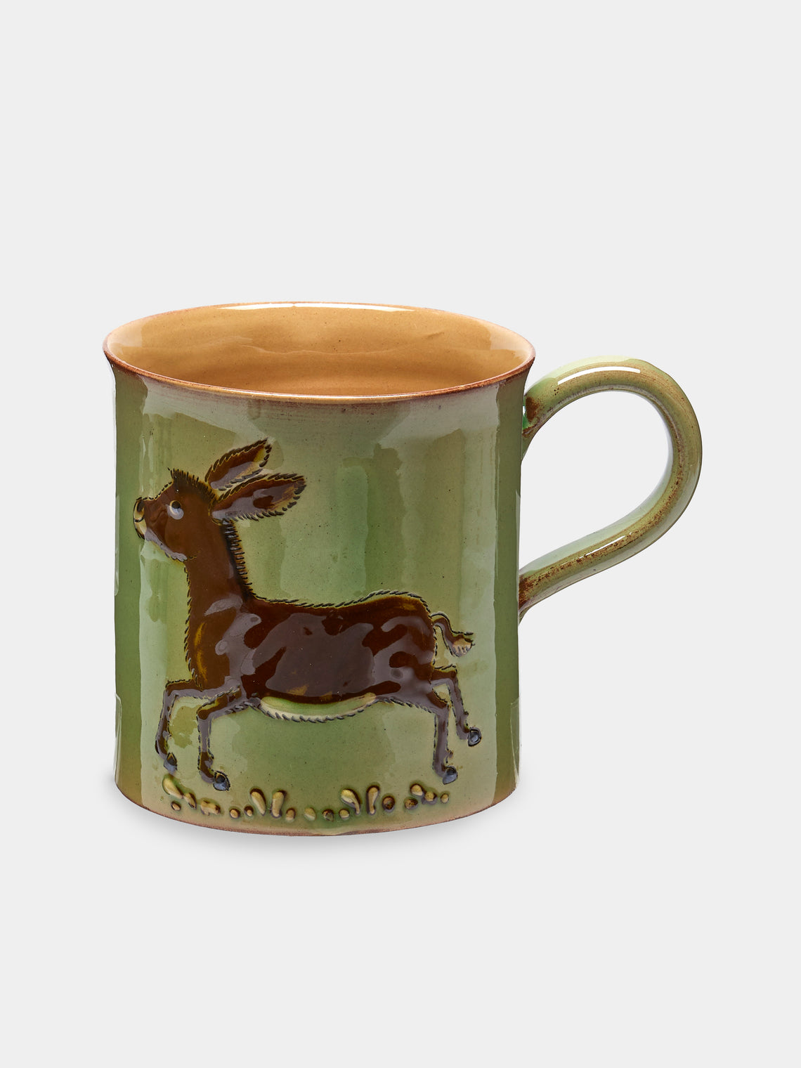 Poterie d’Évires - Animals Hand-Painted Ceramic Mugs (Set of 6) - Light green - ABASK
