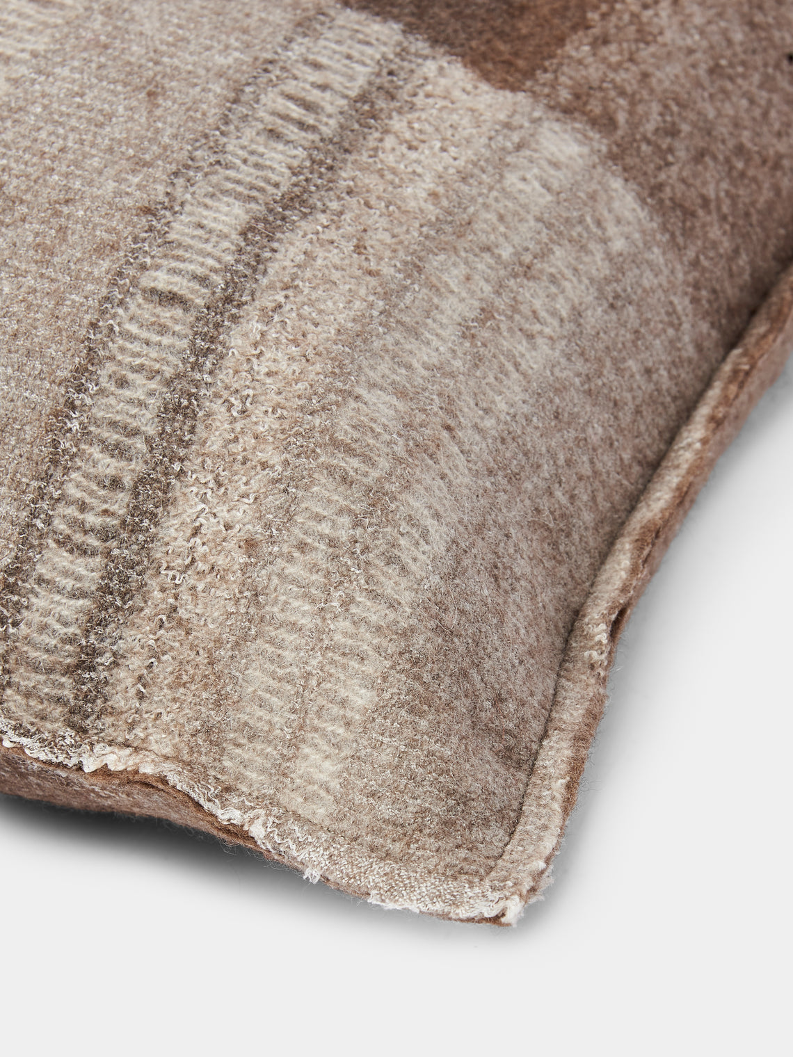 Norlha - Overlfelt Quartz Yak and Silk Cushion (19.5in/50cm) - Brown - ABASK
