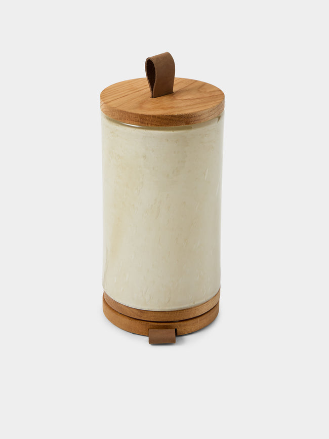 Wannes Antwerp - Antoine Hanoi Hand-Blown Glass and Oak Portable Lamp - Cream - ABASK - 
