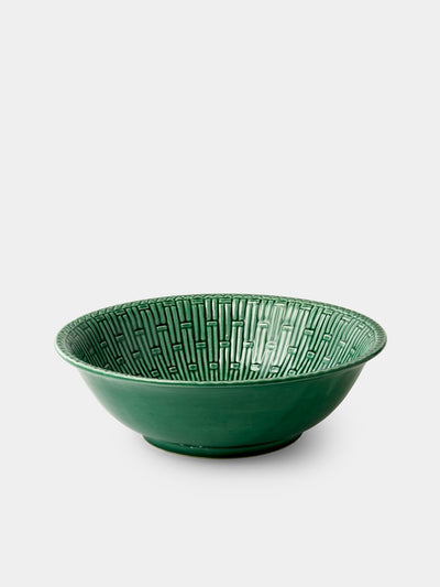 Verdolini - Palizzata Hand-Painted Ceramic Serving / Salad Bowl - Green - ABASK - 