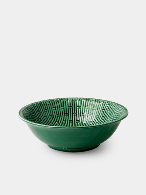Verdolini - Palizzata Hand-Painted Ceramic Serving / Salad Bowl - Green - ABASK - 
